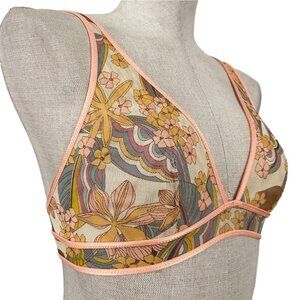 victorias secret peach mesh floral bralette